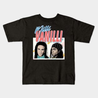 Milli Vanilli - 80's Fanart Aesthetic Design Tribute Kids T-Shirt